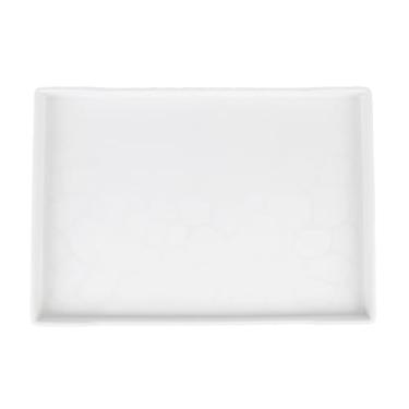 Imagem de Bandeja de Porção Plástica Retangular, Bandeja de Frutas Não Deslizam o Fundo Leve para Festas Uso Ao Ar Livre Organizar Itens Pequenos (WHITE)