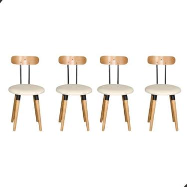 Imagem de KIT 4 Cadeiras Pés Palito Ergonomica Para Mesa De Jantar Cozinha De Ma