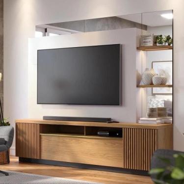 Imagem de Home Theater Niterói Para Sala de Estar Freijó/Off White/Preto Fosco I