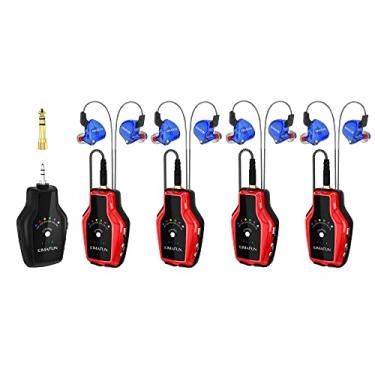 Imagem de KIMAFUN Sistema de monitor intra-auricular sem fio 2,4G Sistema IEM Transmissor Receptor de cinto para desempenho em palco, ensaio de banda, amplificador de guitarra, baixo, alto-falantes, gravação de câmera, transmissão ao vivo