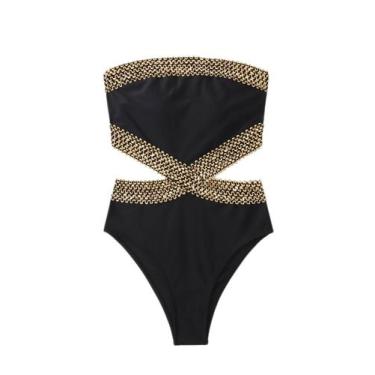 Imagem de Maiô de peça única Milumia Stitch Detail Bandeau Black