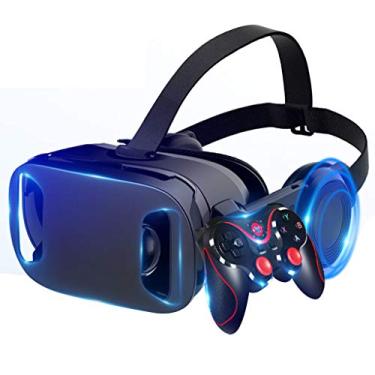 Imagem de Fone de ouvido VR com fones de ouvido 3D, óculos de realidade virtual com lente ajustável e alça confortável para filmes, videogames, compatível com smartphones Android de 3,6 a 6,3 polegadas