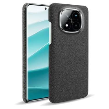 Imagem de Capa para Xiaomi Redmi Note 14 Pro+ 5G,Capa desenhada em lona,Case Protetora Ultrafina com Empunhadura Macia,Design em Tecido Antichoque e Antiarranhões-Black