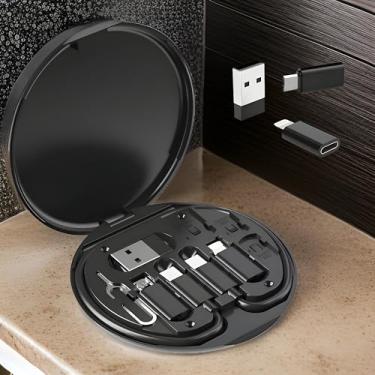 Imagem de Kit Adaptador Universal Premium 5 Em 1, USB, Tipo-C, Micro USB, Lightning, Carregamento Rápido 60W, Chave P/SIM, Portátil E Compacto, Marca VARENZIA