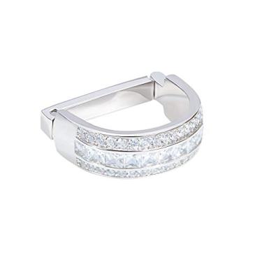 Imagem de Anel de gravata masculino com fecho de gravata acessórios de barra para gravata dourado prateado, Large, liga metálica, Cristal