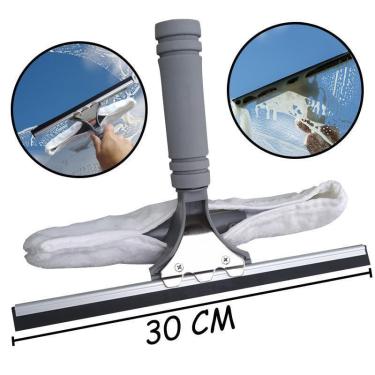 Imagem de Rodo Limpa Vidros Combinado Sem Cabo Com Microfibra Perfect