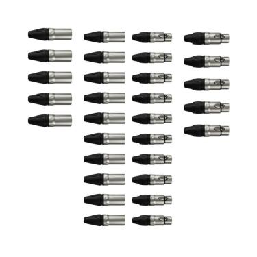 Imagem de Kit 30 Conectores Xlr 15 Plug Macho + 15 Plug Fêmea 3 Polos Wireconex WC-1013 WC-1003