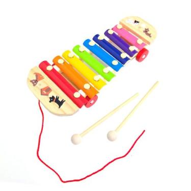 Imagem de Xilofone Metalofone Madeira Vanguarda Infantil Com 8 Notas - DRAG HAND