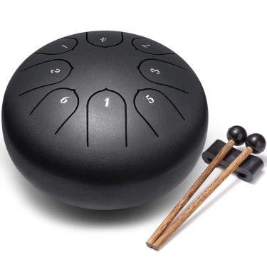 Imagem de Tambor de língua de aço Lronbird, tambores de mão de metal de 6 polegadas e 8 notas