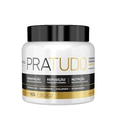 Imagem de Máscara Capilar Borabella Pratudo 1kg - Tratamento Profissional HNR, Hidratação, Nutrição e Reconstrução, Brilho Espelhado