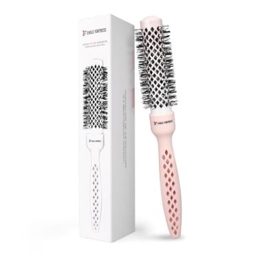 Imagem de EAGLE FORTRESS Escova redonda para secagem, 53 mm, modelador de cabelo, modelador de cabelo, escova de ar quente, alisador, com cerdas duplas, íons negativos, barril de cerâmica e turmalina