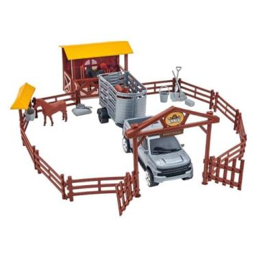 Imagem de Brinquedo Fazenda Grande Rancho + Pickup Trailer Acessórios 262 - Adij