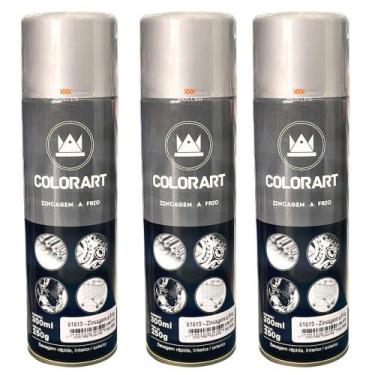 Imagem de Kit 3 Spray Zincagem a Frio Antiferrugem 300ml Colorart