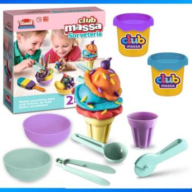Imagem de Massinha Club Massa Mini Sorveteria Divertida 7 Peças - Usual Brinqued