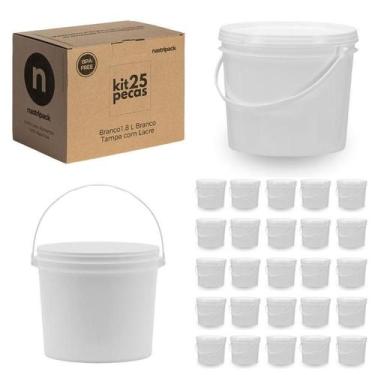 Imagem de Balde Material Virgem 1.8L Branco 25 Pçs - Nastripack