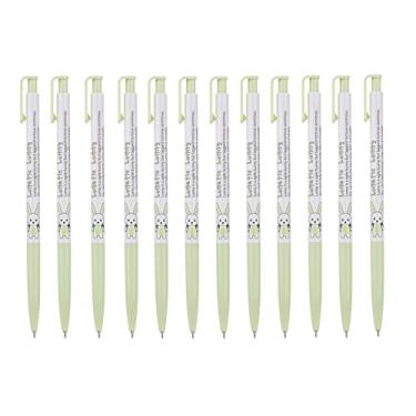 Imagem de ZEESOON Xeno Lunatic Lunny Caneta esferográfica fina de 0,38 mm com 12 unidades, feita na Coreia (amarelo, verde, 12 peças)