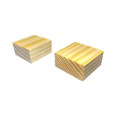 Imagem de 60 Blocos Madeira 4x4x2 Cm Artesanato Diy