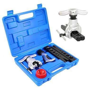 Imagem de RXLIFE Kit de ferramentas de alargamento HVAC, kit de ferramentas de alargamento único de tubo HVAC de linha de freio, expansor de tubo excêntrico de 45 graus ferramentas de refrigeração com cortador