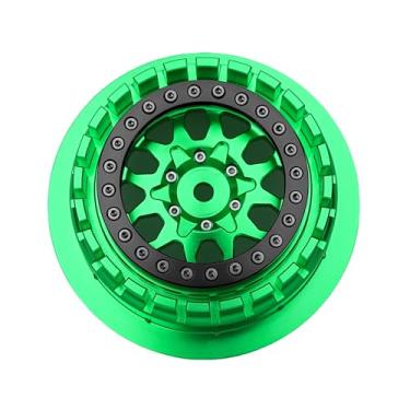 Imagem de BeaxTurbo Racing Upgrade Parts RC CNC Aluminum Beadlock Wheel V2 Proline Hyrax Tire for Traxxas UDR 1/7 Green 1PCS (Green/Black)