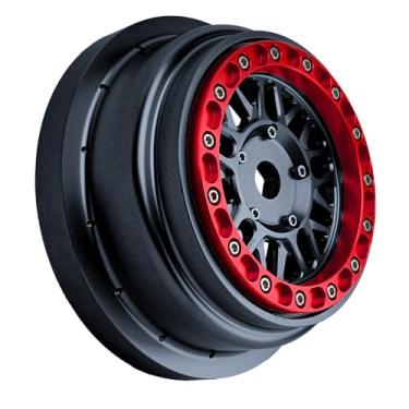 Imagem de BeaxTurbo Racing Upgrade Parts Losi Super Baja REY2.0 1/6 Aluminum Bead Lock Wheel Hubs Titanium/Gray 1pcs (Gray-red)