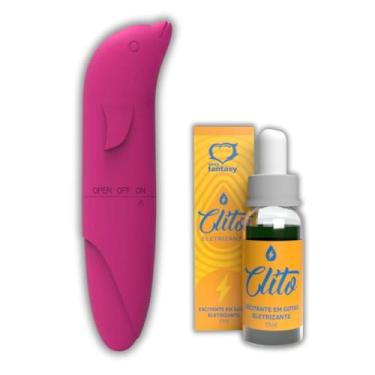 Imagem de Kit Feminino Vibração Eletrizante com Vibrador Líquido + Vibrador Golfinho Ponto G – Estímulo, Hidratação e Cuidado Íntimo