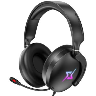 Imagem de targeal Fone de ouvido para jogos com microfone para PC, PS4, PS5, Switch, Xbox One, Xbox Series X|S - Fone de ouvido gamer com conector de 3,5 mm com microfone com cancelamento de ruído - 908 preto