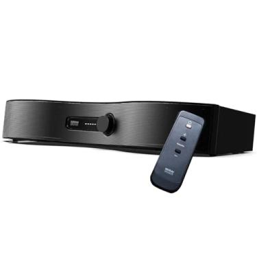 Imagem de SoundFun Alto-falante Mirai para melhorar o diálogo de TV - fornece diálogo claro enquanto ajuda você a reduzir o volume da sua TV - Conexão óptica com fio digital/AUX - Preto