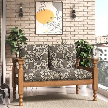 Imagem de Namoradeira 2 Lugares Liz Cr7002.T64 Imbuia/Floral