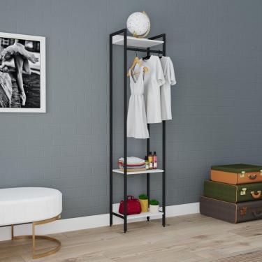Imagem de Estante Closet Arara 187X45Cm 3 Prateleiras Active Yescasa Branco Chess