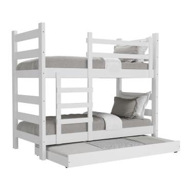 Imagem de Treliche Madeira Maciça Vira 2 Camas Com Colchões Inclusos Dubai Multimóveis Cr35107 Branco Branco