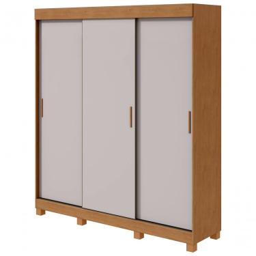 Imagem de Guarda Roupa Saion 3 Portas Sem Espelho Com Pés - Lopas Amendoa Clean/off White