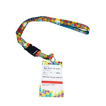 Imagem de Cordão Identificação Quebra-cabeça Autistas Crachá Pendrive