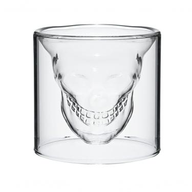 Imagem de Dupla Copos Caveira Parede Dupla Vidro Boro 75 Ml Mimo Style