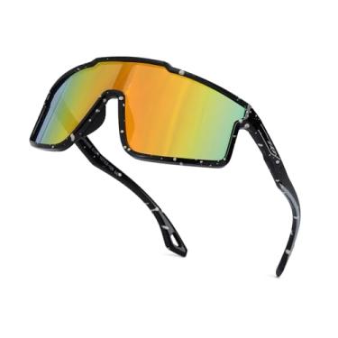 Imagem de Aofalbe Óculos de sol de beisebol infantil, óculos de sol esportivos polarizados juvenis para meninos e meninas, óculos de softball, óculos de ciclismo com bloqueio UV400, armação preta com lente