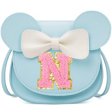 Imagem de OYLOLA Presentes De Aniversário Para Meninas 3, 4, 5, 6, 7 E 8 Anos, Bolsa Infantil Com Inicial, Azul, Crianças