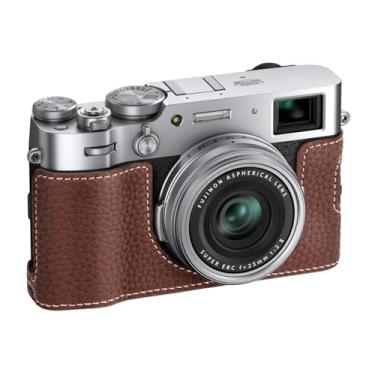 Imagem de VOVMOEYA Capa X100Vi, Meia De Couro Sintético Para Câmera Compatível Com Fujifilm Digital - Marrom