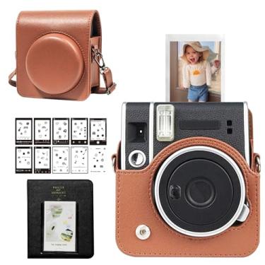 Imagem de CAIYOULE Estojo Para Câmera Fujifilm Instax Mini 40, Bolsa Fuji 40 Instant Com Álbum De Fotos 3 Polegadas E Adesivo Borda - Marrom
