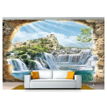Imagem de Papel De Parede Paisagem Digital Cachoeira 3D 7,50m² Dav43 - Você Deco