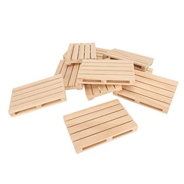 Imagem de Luqeeg 10 peças de porta-copos de madeira inacabada, porta-copos retangulares de madeira, em branco polido à mão, copo oco para mesa de café, proteção de mesa de jantar de escritório