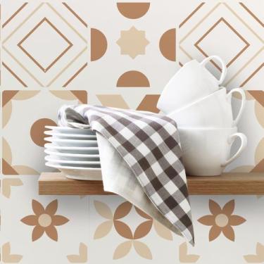 Imagem de Adesivo de Azulejo 10x10 para Cozinha Marrom Mocha - Quartinhos