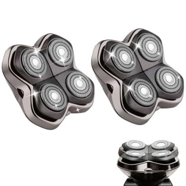 Imagem de Cabeças de substituição de barbeador compatíveis com barbeador de cabeça de caveira, lâmina de substituição para Pitbull, Butter Flykiss Pro & Palm para homens carecas, pacote com 2