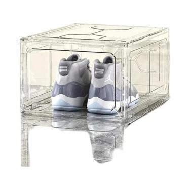 Imagem de Conjunto De Organizadores De Sapatos Empilháveis De Plástico Transpare