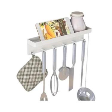 Imagem de Prateleira De Parede Moderna Com Ganchos Para Chaves, Utensílios De Co