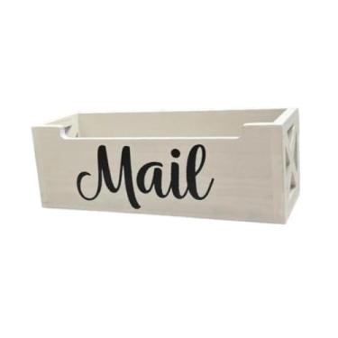 Imagem de Ｂｅｓｇａ Caixa organizadora de correspondência, organizador de cartas, porta-cartas, caixa de correio, cesta de correspondência de madeira para mesa,