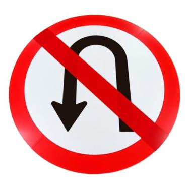 Imagem de Placa de Sinalização, Condomínio, Proibido Retornar à Esquerda, 40cm, em ACM 3mm (alumínio composto)