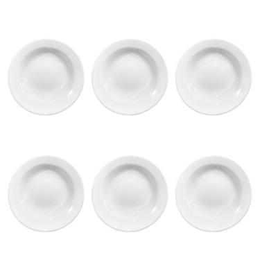 Imagem de Prato Fundo Plus Branco de Cerâmica 21,5cm 6 Unidades - Biona 141993