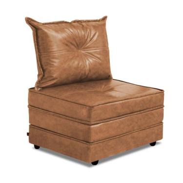 Imagem de Pufe Cama Dobrável 70cm Slim Com Almofada Linha Super - Due Decor, Cor