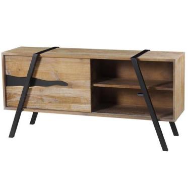 Imagem de Rack Coliseu Driftwood com Base Aco Grafite 168cm - 49832 - Sun House