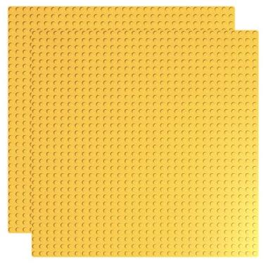 Imagem de Minizfigs Classic Baseplate Building Base Plates for Building Bricks | 100% Compatible with Major Brands-Baseplate | 10" x 10" | for Kids 3+ | 2 Pack (Bright Light Orange)