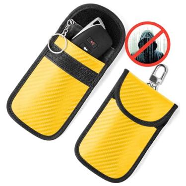 Imagem de Vammcht Bolsa Faraday atualizada para chaveiro (pacote com 2), protetor de chave Faraday premium – Bloqueio de sinal RFID para carro, proteção de segurança do carro, bolsa antifurto, bloqueador de